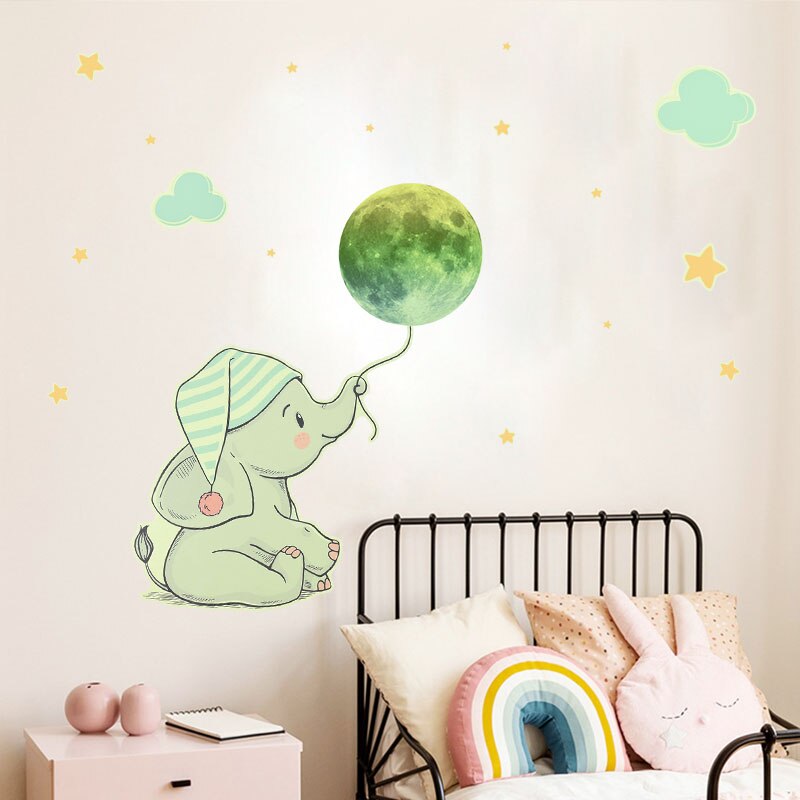 Glow in the Dark - Elephant Moon Stickers