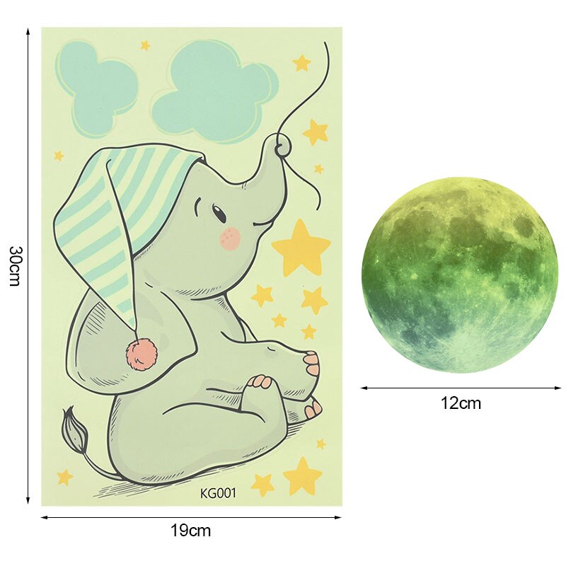 Glow in the Dark - Elephant Moon Stickers
