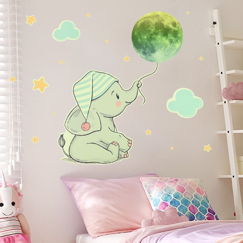 Glow in the Dark - Elephant Moon Stickers