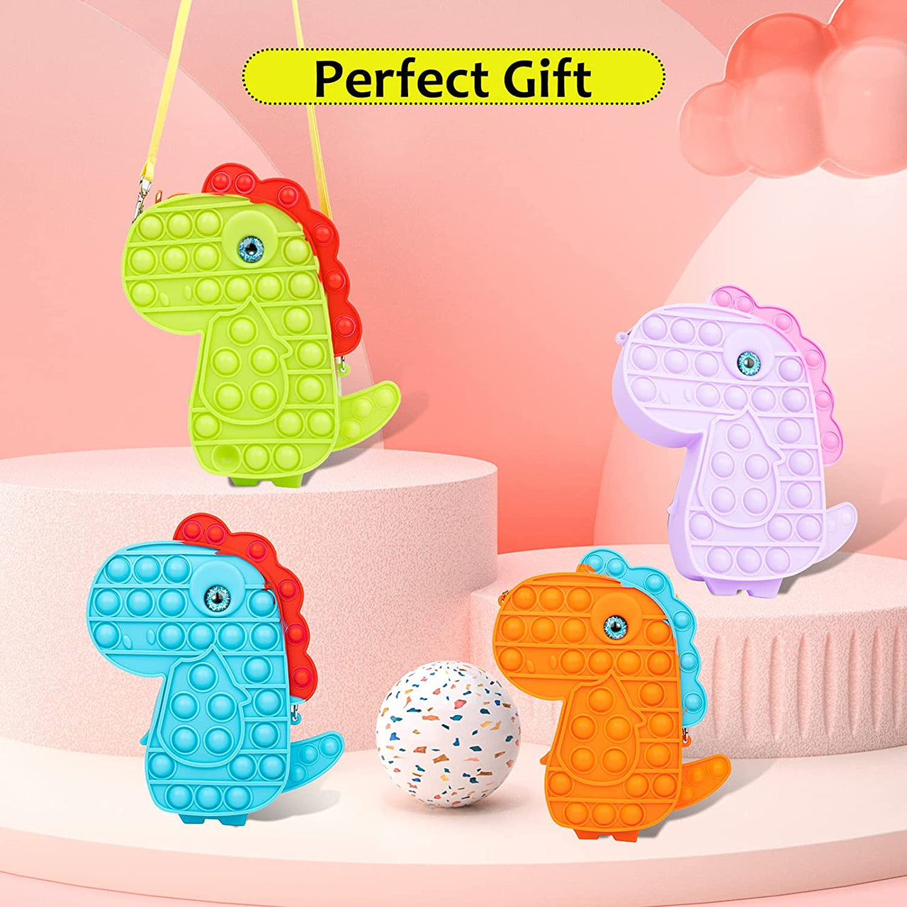 dinosaur bubble popper cross body bag