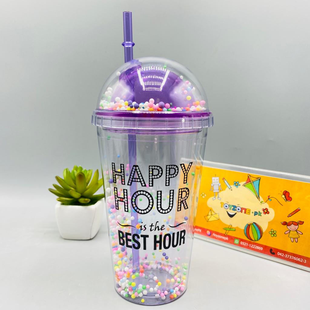 sip glass transparent mug with straw