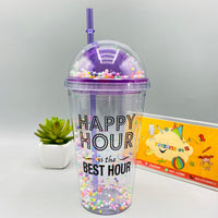Thumbnail for sip glass transparent mug with straw
