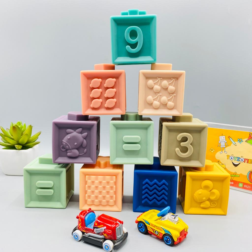12 pcs soft stacking building blocks