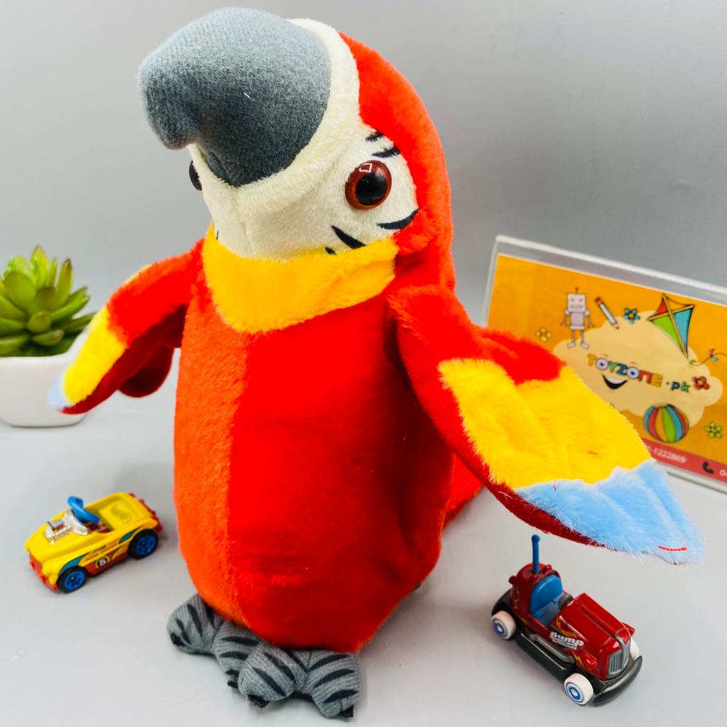 stuffed talking parrot musical toy