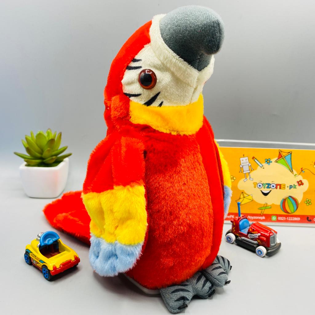 stuffed talking parrot musical toy