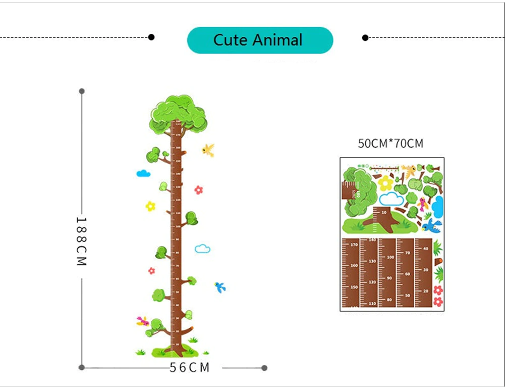 Cartoon Wall Sticker - Height Measure