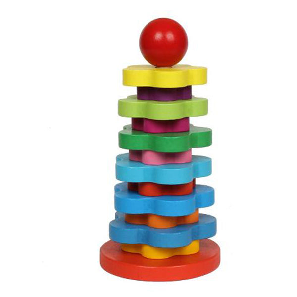 Wooden Ring Rainbow Stacking Tower - TZP1