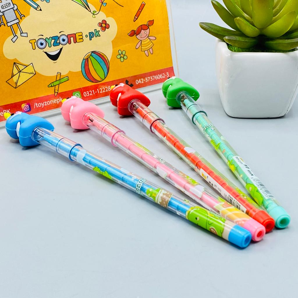 Bullet Plastic Drawing Animals Earsers Pencil 3 Pcs Pack