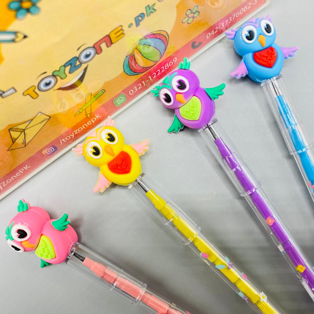 Bullet Plastic Drawing Animals Earsers Pencil 3 Pcs Pack