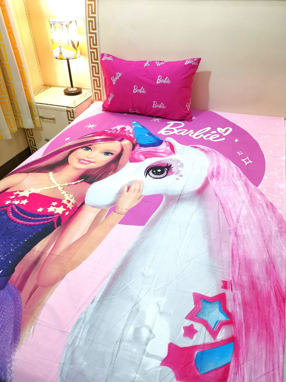 Cute Barbie Doll Bedsheet For Kids