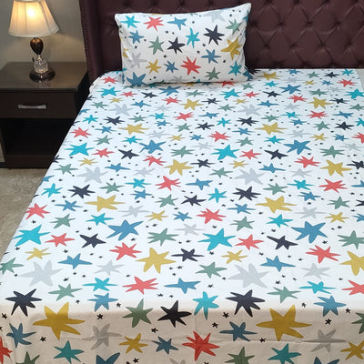 Multicolor star Printed Bedsheet For Kids