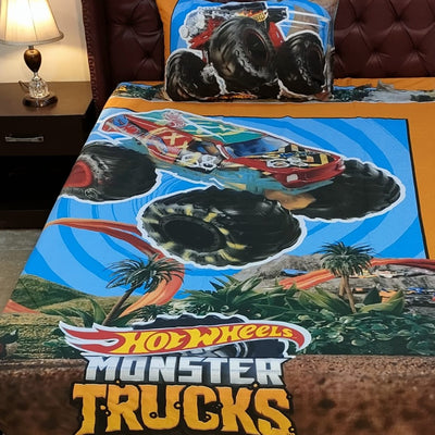 Monster Trucks Bedsheet For Kids