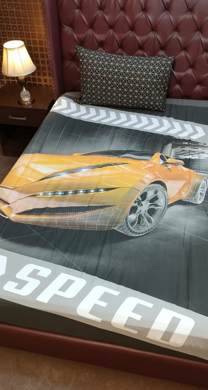 Speed Car Bedsheet For Kids