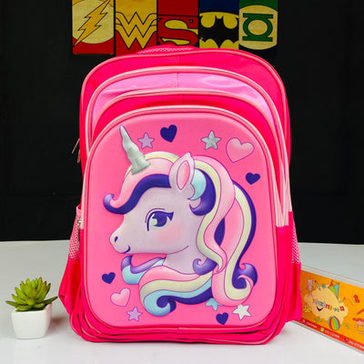 Unicorn Printed Pink School Bag For Kids
