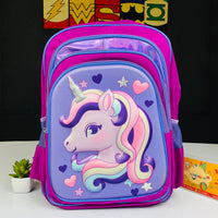 Thumbnail for Unicorn Printed Purple School Bag For Kids