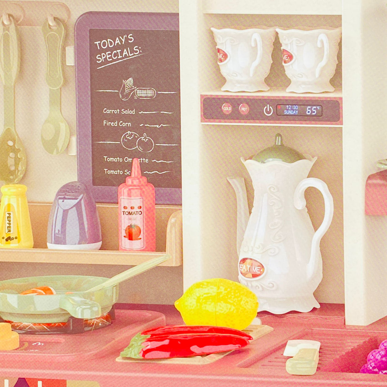 Spraying Mist Kitchen Trolley Set For Kids