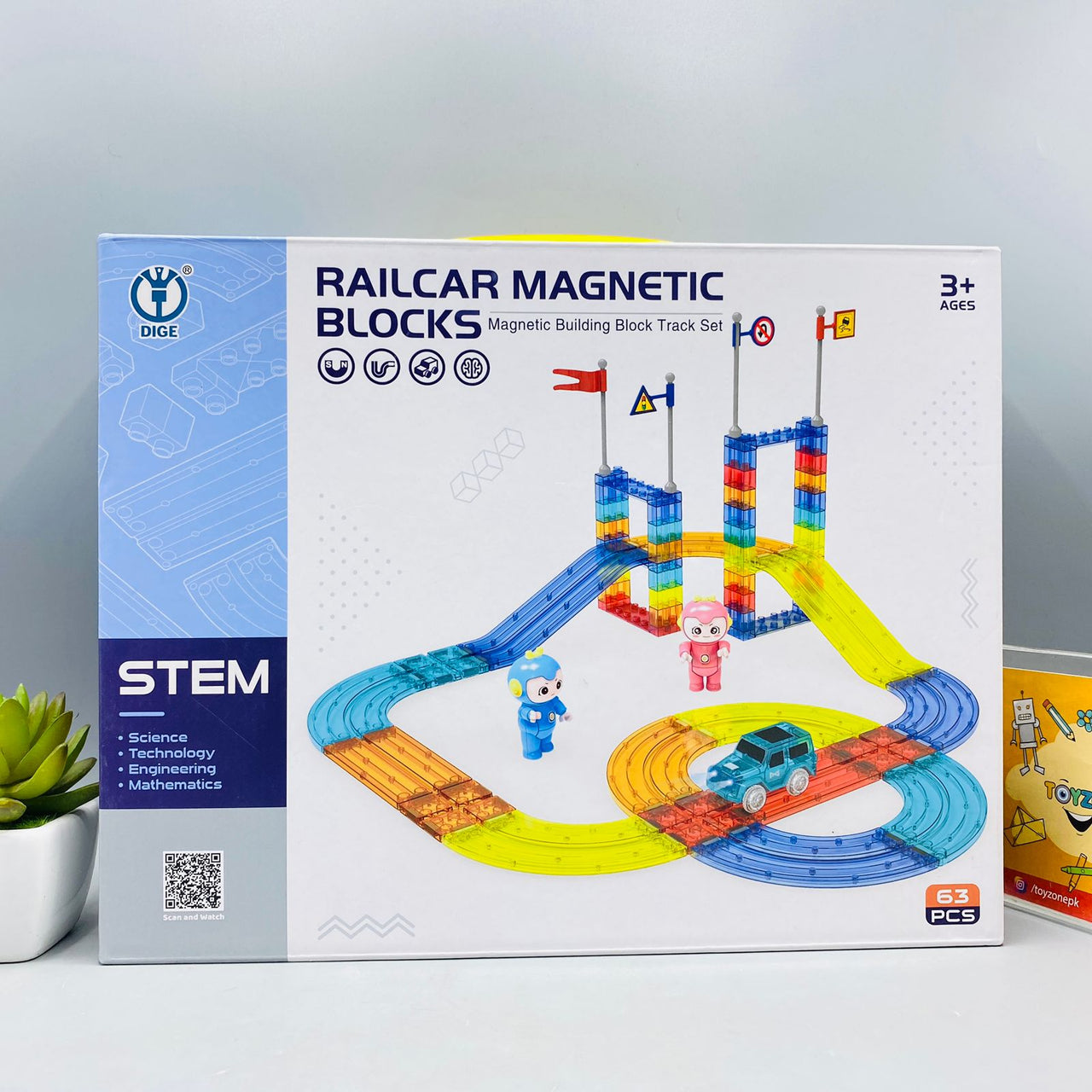 Rail Car Magnetic Blocks Track Set
