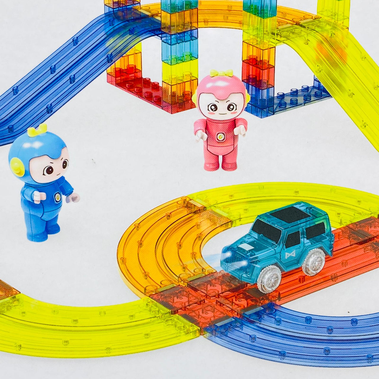 Rail Car Magnetic Blocks Track Set