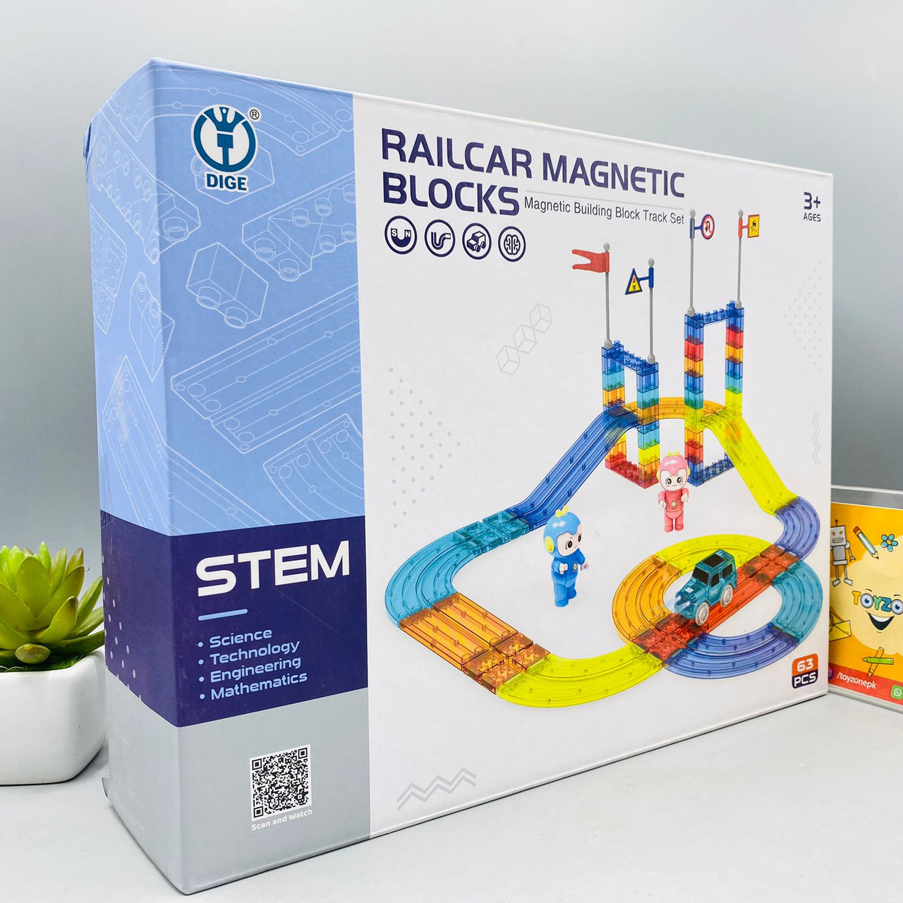 Rail Car Magnetic Blocks Track Set