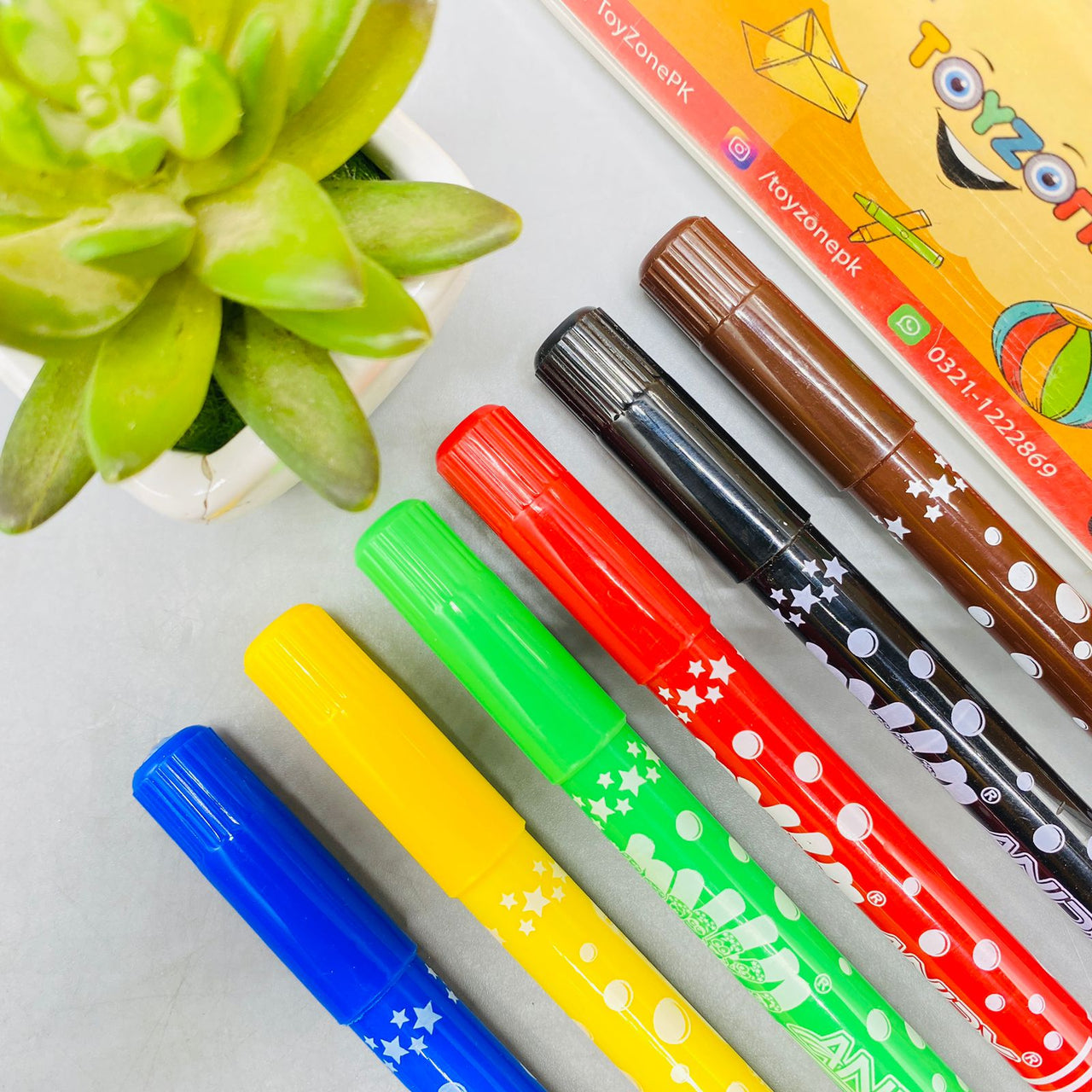Washable Water Color Marker Pack Of 6 Pieces