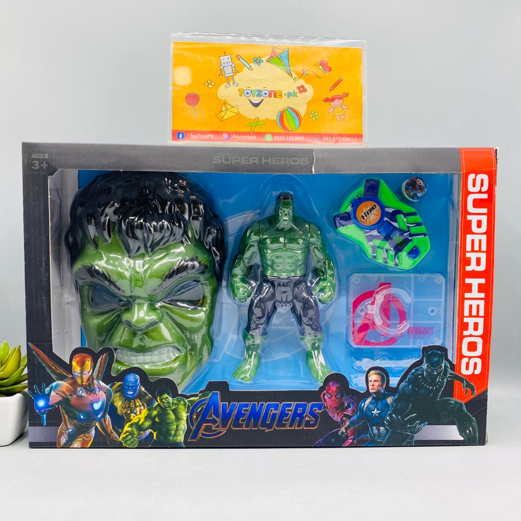 Disk Shooter With Hulk  Figure And Light Mask
