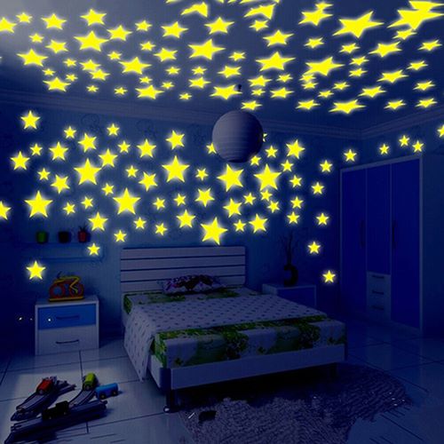 3D Stars Luminous Fluorescent Wall Stickers