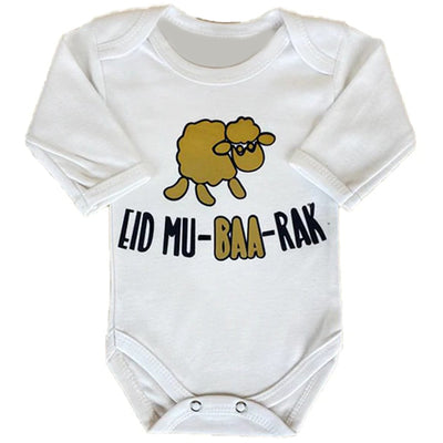 White Eid-Mu-Baa-Rak Romper