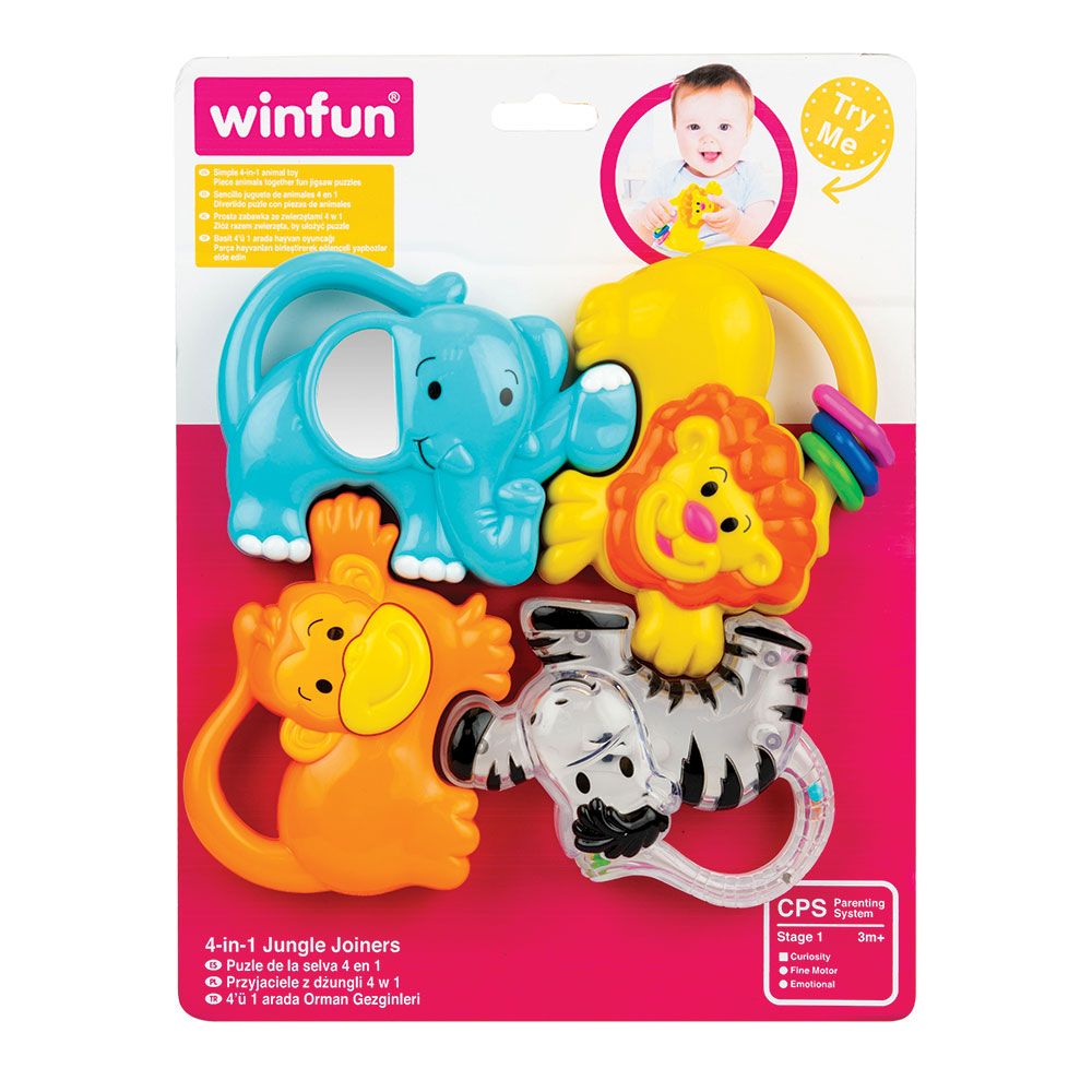 winfun rattle puzzle 4in 1 jungle animals