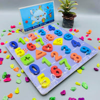 Thumbnail for wooden learning board with alphabet numeric and shapes blue background