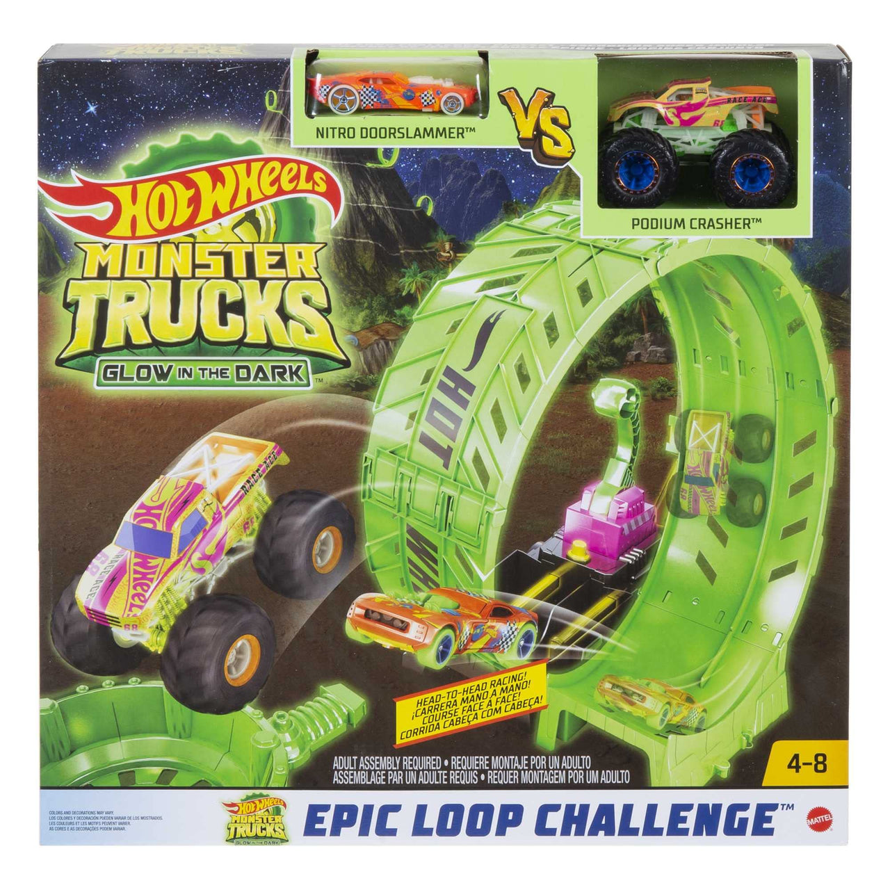 Hot Wheels Monster Trucks Glow in the Dark Epic Loop Challenge 1:64 scale