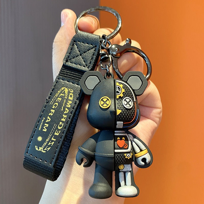 Half Robot Body Bear Keychain