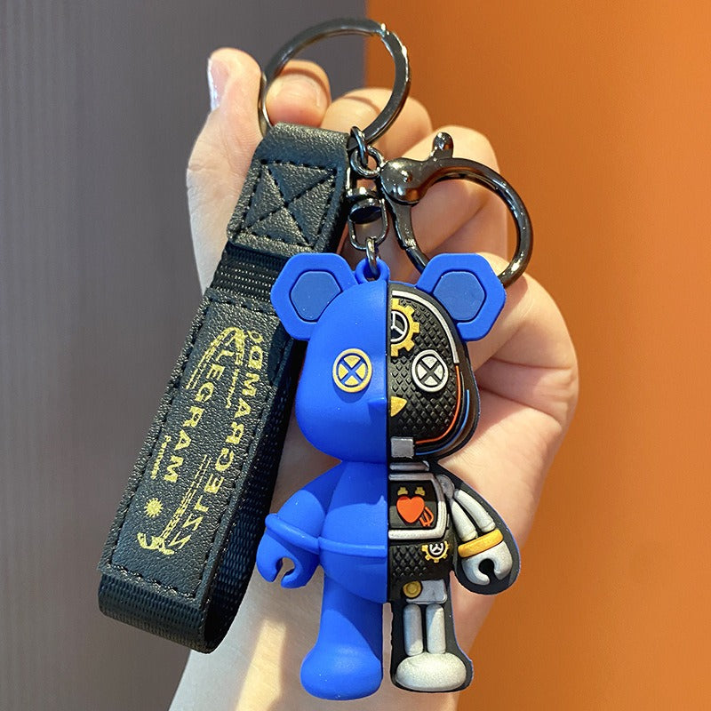 Half Robot Body Bear Keychain