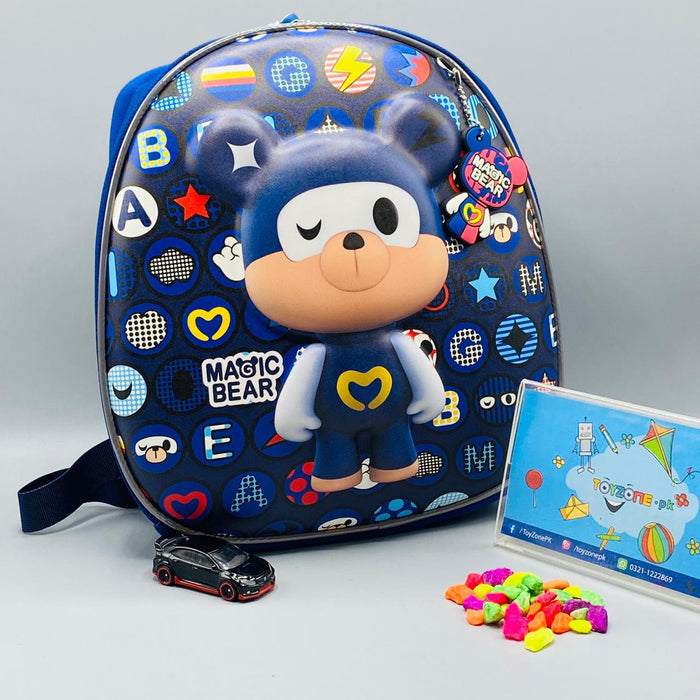 magic bear shaped blue school backpack tzp1
