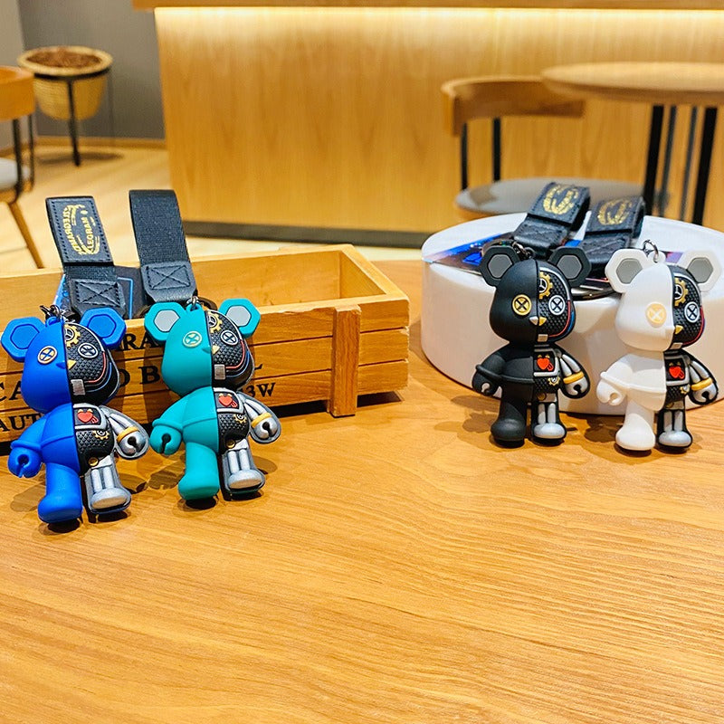 Half Robot Body Bear Keychain