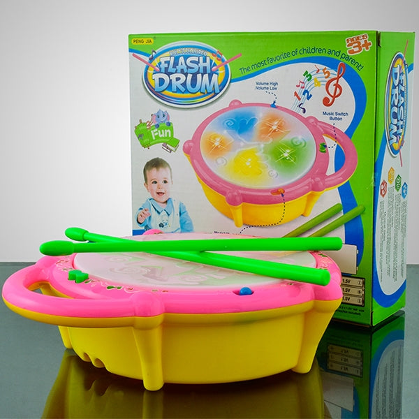 musical light sound flash drum with sticks