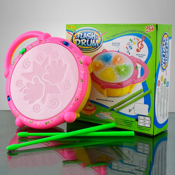 musical light sound flash drum with sticks