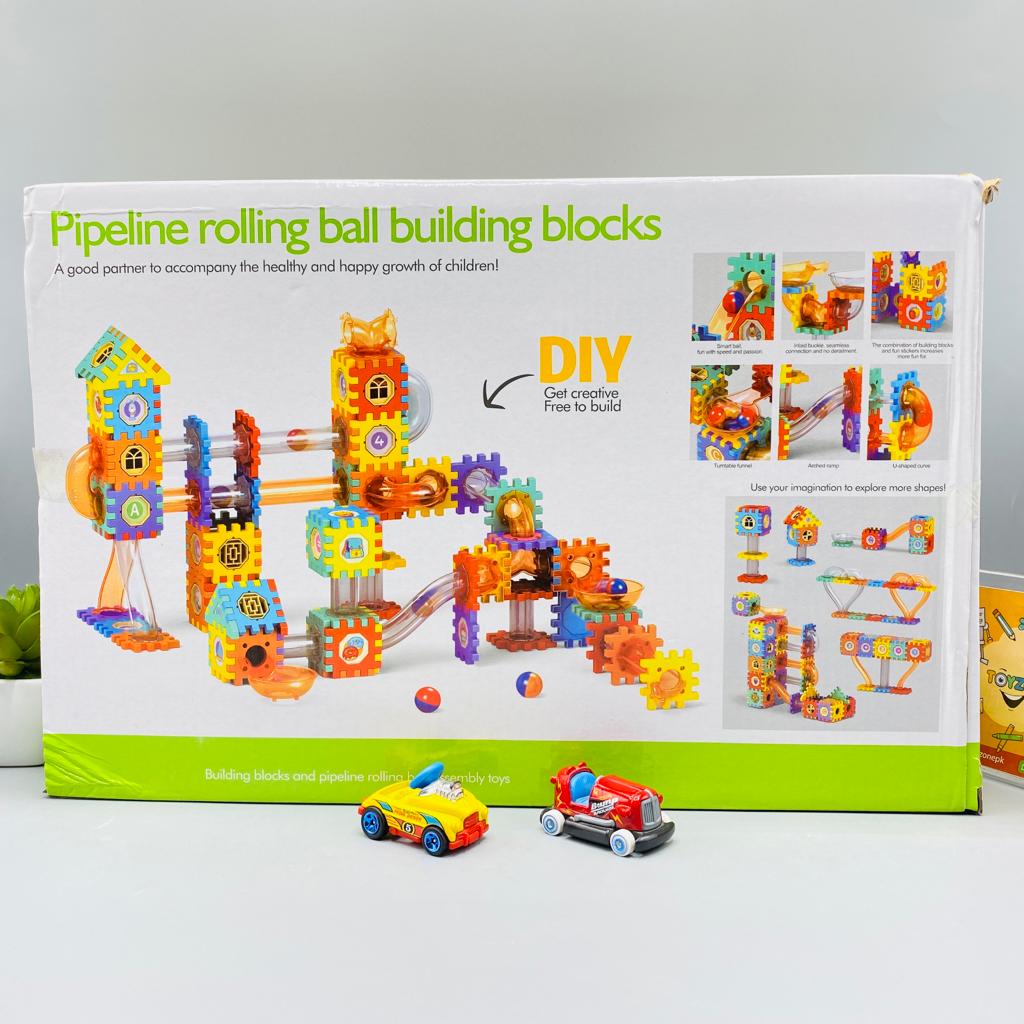 pipeline rolling ball building blocks set for kids