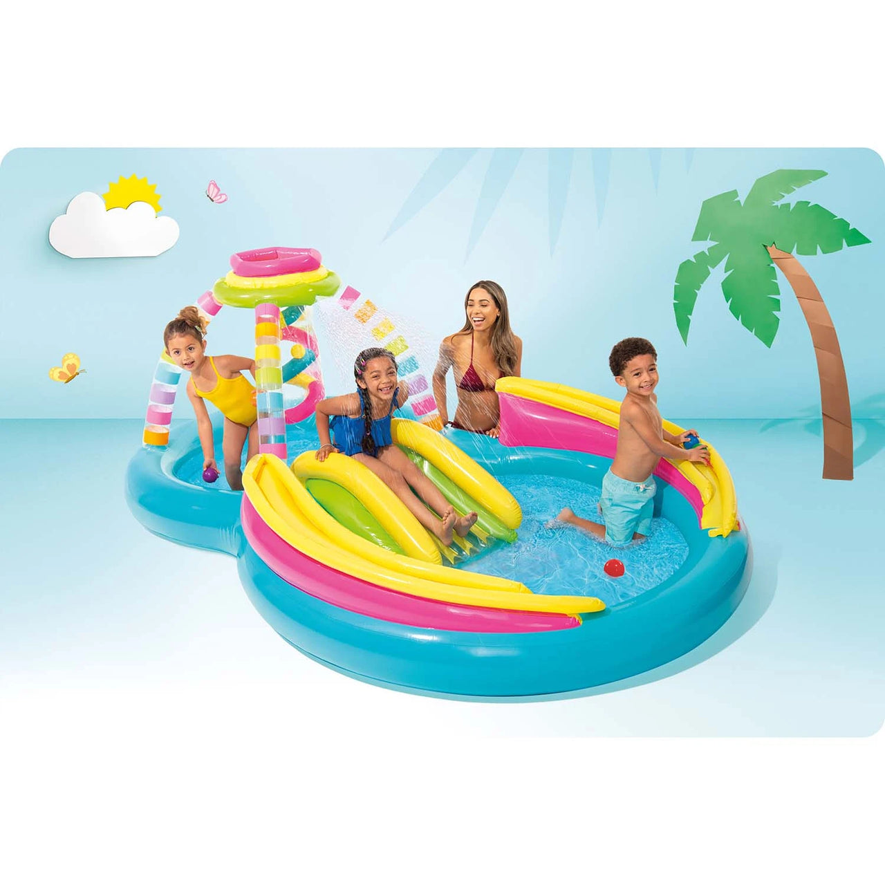 Intex  Rainbow Inflatable Playground Pool