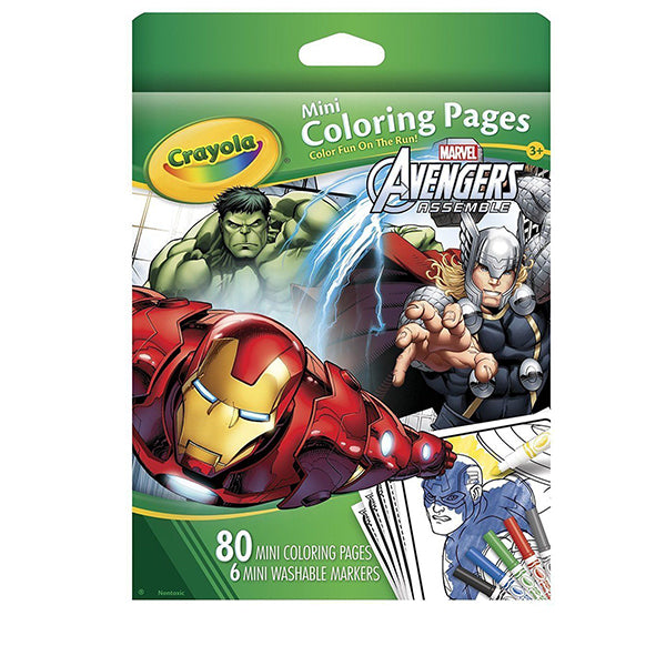 crayola avengers mini coloring pages